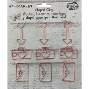 Picture of 49 And Market Foundations Paper Clips - Arrow, Camera, Envelope In Rose Gold