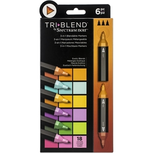Picture of Spectrum Noir TriΒlend Markers Μαρκαδόρος Οινοπνεύματος 3 Σε 1 - Exotic Blends, Σετ 6 τεμ