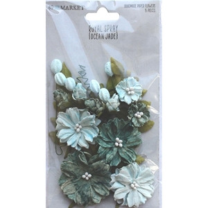 Picture of 49 And Market  Paper Flowers Royal Spray – Ocean Jade