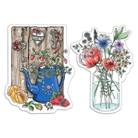 Picture of Ciao Bella Stamping Art Clear Stamps 4" X 6" - Fraises et fleurs sauvages, Notre Vie, 2pcs