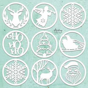 Picture of Mintay Chippies Chipboard Χριστουγεννιάτικα Σχήματα- Christmas Circles, 9τεμ 