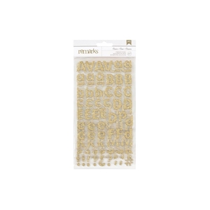 Picture of American Crafts Chipboard Alphabet Stickers - Gold-Glitter