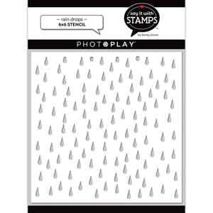 Picture of PhotoPlay Say It With Stamps Στένσιλ 6"X6" - Raindrops