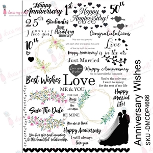 Picture of Dress My Craft Transfer Me Sheet A4 - Anniversary Wishes