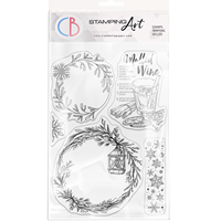 Picture of Ciao Bella Stamping Art Clear Stamps 6" X 8" - Wreaths & Mulled Wine, 5pcs