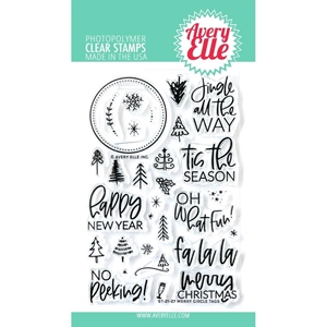 Picture of Avery Elle Clear Stamp Set 4"X6" - Merry Circle Tags