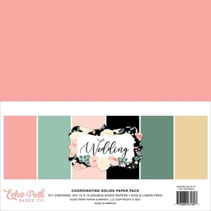 Picture of Echo Park Double-Sided Solid Cardstock 12"X12" – Wedding, 6 Colors