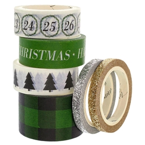 Picture of Teresa Collins Washi Tape Σετ Διακοσμητικές Ταινίες -  Christmas Evergreen, 6 τεμ