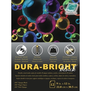 Picture of Grafix Dura-Lar Bright Opaque Black 0.010 Pad 9"X12"