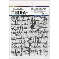 Εικόνα του Dina Wakley Media Collage Tissue Paper Μπλοκ Ριζόχαρτο - Text Collage, 20τεμ.