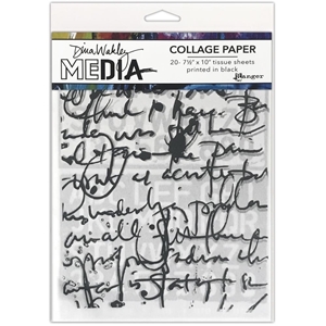 Picture of Dina Wakley Media Collage Tissue Paper Μπλοκ Ριζόχαρτο - Text Collage, 20τεμ.