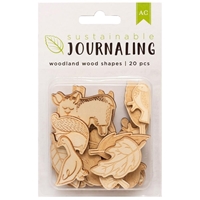 Εικόνα του American Crafts Sustainable Journaling Wood Shapes Ξύλινα Διακοσμητικά  - Woodland