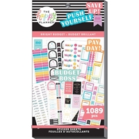 Εικόνα του Happy Planner Sticker Value Pack Μπλοκ με Αυτοκόλλητα - Bright Budget, 1089τεμ.