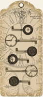 Εικόνα του Graphic 45 Antique Brass Metal Clock Keys - Μεταλλικά Κλειδιά
