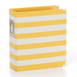 Picture of Simple Stories Sn@p! Striped Designer Binder 6"X8" - Yellow Stripe