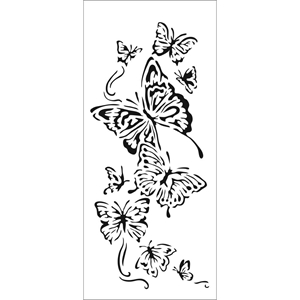Picture of Crafter's Workshop Slimline Στένσιλ 4"X9" - Flying Butterflies