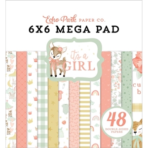 Picture of Echo Park Μπλοκ Scrapbooking Διπλής Όψης Mega Paper Pad 6"X6" - It's A Girl