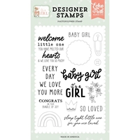 Picture of Echo Park Clear Stamps Set It's a Girl - Baby Girl, 14pcs