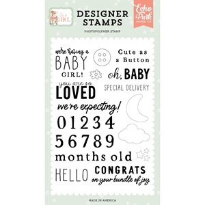 Picture of Echo Park Clear Stamps - It's a Girl, Cute As A Button
