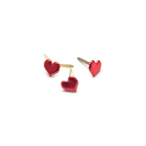 Picture of Creative Impressions Mini Painted Metal Paper Fasteners 8mm - Hearts, Metallic Red