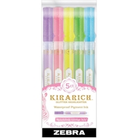 Εικόνα του Zebra Kirarich Chisel Tip Glitter Μαρκαδοράκια Highlighter Set - Assorted Colors