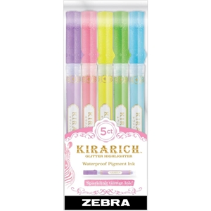 Picture of Zebra Kirarich Chisel Tip Glitter Μαρκαδοράκια Highlighter Set - Assorted Colors