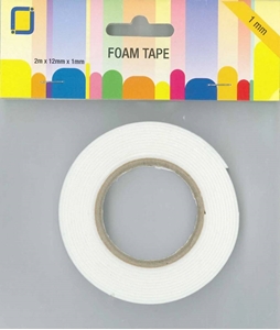 Picture of JEJE Double Sided Foam Tape 1mm - Διαστατική Ταινία Διπλής Όψης Λευκή, 2m