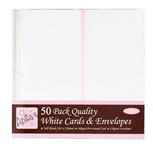 Picture of Docrafts Anita's Tall Cards & Envelopes - White