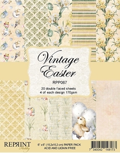 Picture of Reprint Double Sided Paper Pad 6'' x 6'' - Vintage Easter