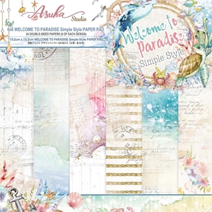 Picture of Memory Place Kawaii Μπλοκ Scrapbooking Διπλής Όψης 6"X6" - Welcome to Paradise, Simple Style
