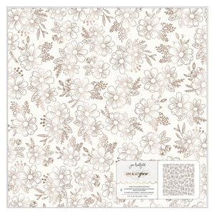 Picture of American Crafts Specialty Paper 12"X12" - Live & Let Grow, Watercolor Paper W/Gold Foil