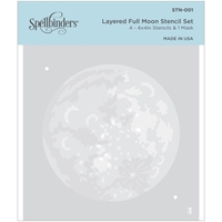 Εικόνα του Spellbinders Layered Full Moon Stencil Set- Φεγγάρι, Σετ 4 τμχ