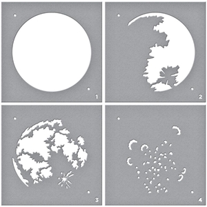 Picture of Spellbinders Layered Full Moon Stencil Set- Φεγγάρι, Σετ 4 τμχ