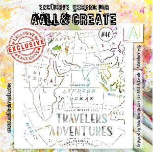 Picture of Aall and Create Stencil 6"X6" - Adventure Map