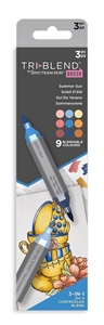 Picture of Spectrum Noir TriBlend Brush Markers - Μαρκαδόροι Οινοπνεύματος 3 σε 1 - Summer Sun 3 τεμ