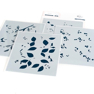 Picture of Pinkfresh Studio Stencil Set 4.25"X5.25" - Botanicals & Butterflies Layering 