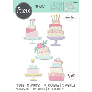 Picture of Sizzix Thinlits Μήτρες Κοπής Από Την Olivia Rose - Build A Cake, 10τεμ.