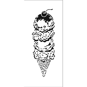 Picture of Crafter's Workshop Slimline Στένσιλ 4"X9" - Ice Cream Cone