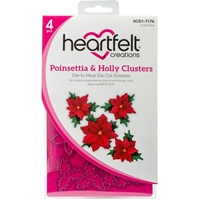 Εικόνα του Heartfelt Creations Cut & Emboss Dies Μήτρες Κοπής - Poinsettia & Holly Clusters, 4 τεμ.