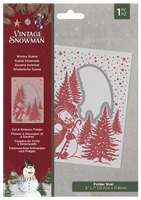 Εικόνα του Crafter's Companion Cut and Emboss Folder Μήτρα Για Ανάγλυφα - Vintage Snowman, Wintry Scene