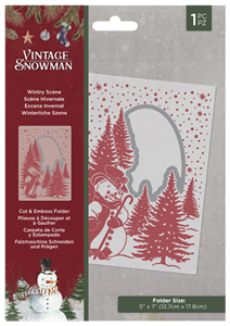 Picture of Crafter's Companion Cut and Emboss Folder Μήτρα Για Ανάγλυφα - Vintage Snowman, Wintry Scene