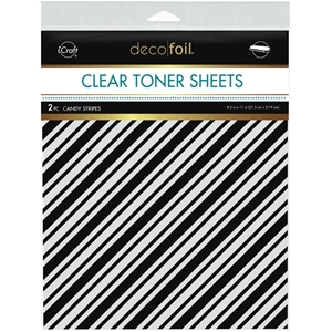 Picture of Them-o-web Deco Foil Clear Toner Sheets 8.5"x11" - Candy Stripes, 2pcs