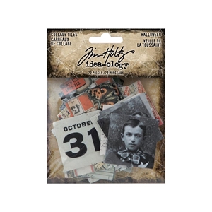 Picture of Tim Holtz Idea-Ology Διακοσμητικά Collage Tiles - Halloween, 72 τεμ. 