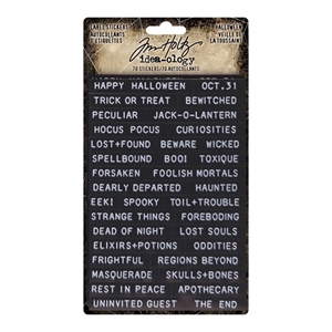Picture of Tim Holtz Idea-Ology Sticker Labels Αυτοκόλλητες Ετικέτες - Halloween Sentiments, 70τεμ. 