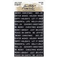 Εικόνα του Tim Holtz Idea-Ology Sticker Labels Αυτοκόλλητες Ετικέτες - Christmas, 64τεμ. 