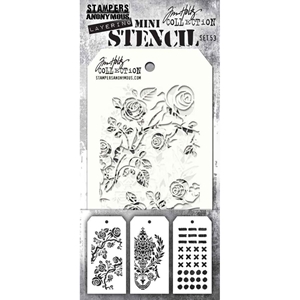Picture of Tim Holtz Mini Layered Στενσιλ Σετ - Thorned Markings Crest Set  53, 3 τεμ.