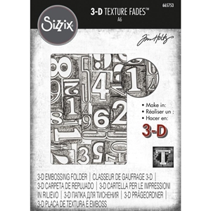Picture of Sizzix 3D Texture Fades Embossing Folder By Tim Holtz - Numbered