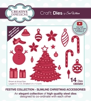 Εικόνα του Creative Expressions Craft Μήτρες Κοπής Από την Sue Wilson - Slimline Christmas Accessories, 14τεμ.