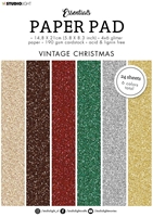 Εικόνα του Studio Light Glitter Scrapbooking Χαρτιά Μονής Όψης - Essentials, Vintage Christmas, 24τεμ.