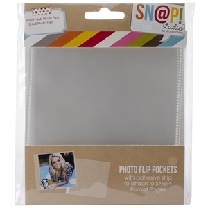 Picture of Simple Stories SN@P! Photo Flip Pockets For 4" X 6" Flipbooks - Layout 4" x 4", 12pcs